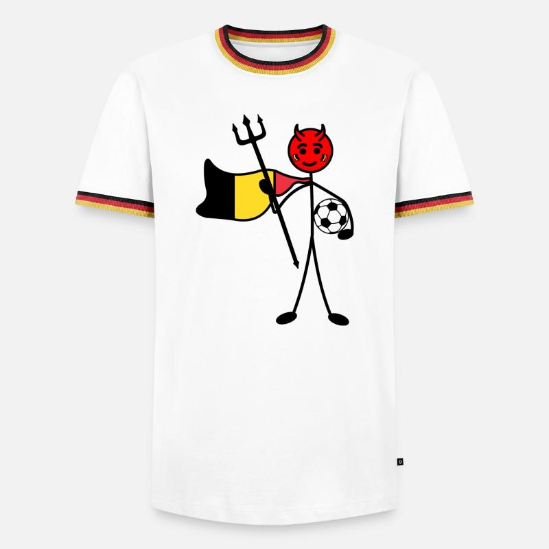 Red devil hero - Men's Ringer Shirt - white/tricolour