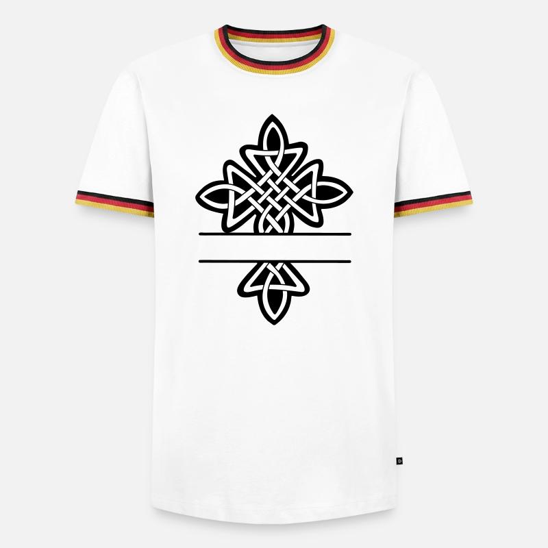 Celtic cross monogram - Men's Ringer Shirt - white/tricolour