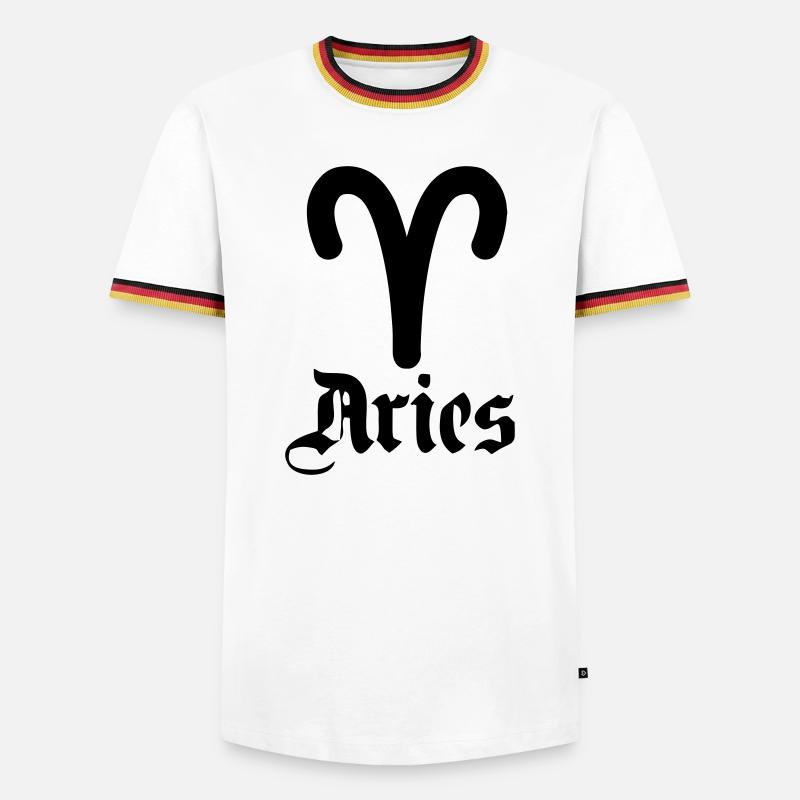Sternzeichen Logo Widder - Männer Kontrast-T-Shirt - Weiß/Dreifarbig