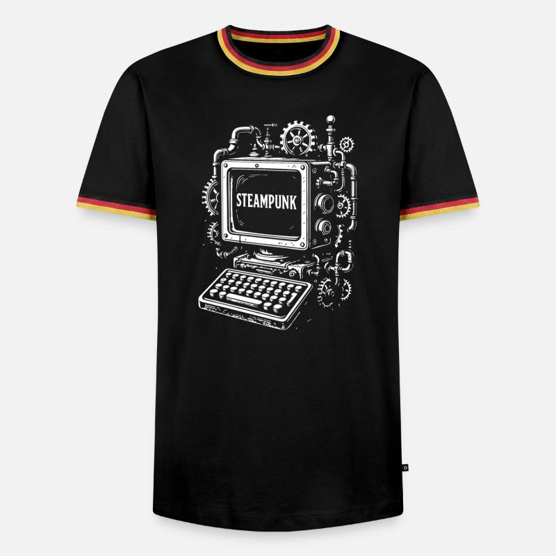 Steampunk Computer Gearwork - Men's Ringer Shirt - black/tricolour