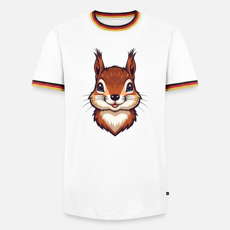 Süßer Eichhörnchen Kopf - Männer Kontrast-T-Shirt - Weiß/Dreifarbig
