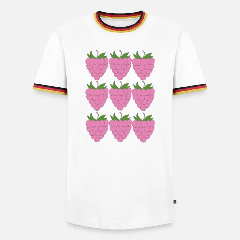 Raspberry Grid Pattern - Men's Ringer Shirt - white/tricolour