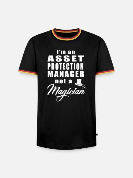 Vermögensschutzmanager, kein Magier - Männer Kontrast-T-Shirt - Schwarz/Dreifarbig