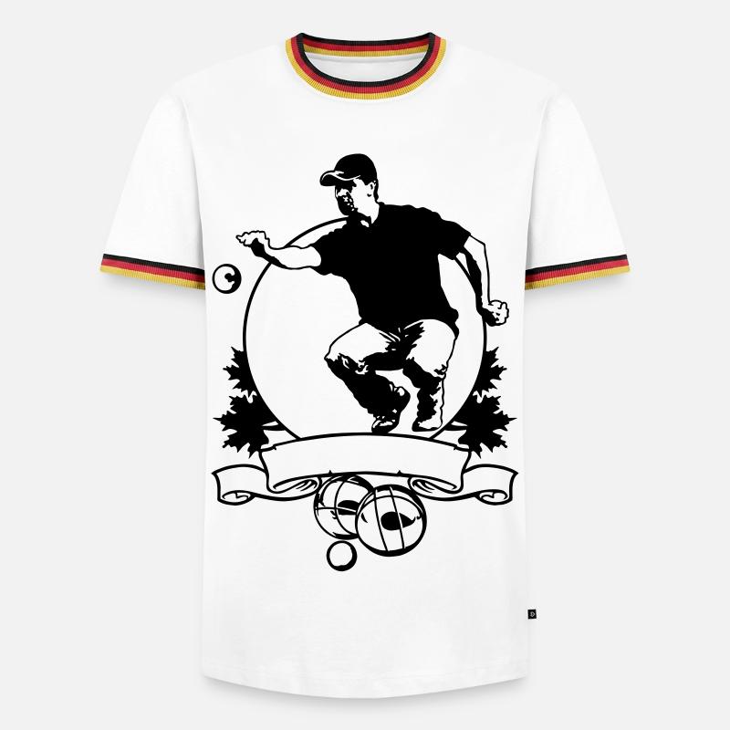 Petanque flex shield - Men's Ringer Shirt - white/tricolour