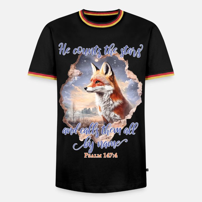 Fuchs Bibelvers Christlich - Männer Kontrast-T-Shirt - Schwarz/Dreifarbig