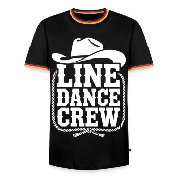 Line Dance Crew Western Logo - Männer Kontrast-T-Shirt - Schwarz/Dreifarbig - Vorne - AI Model Male 178 light (178cm) & AI Model Male 185 light (185cm)