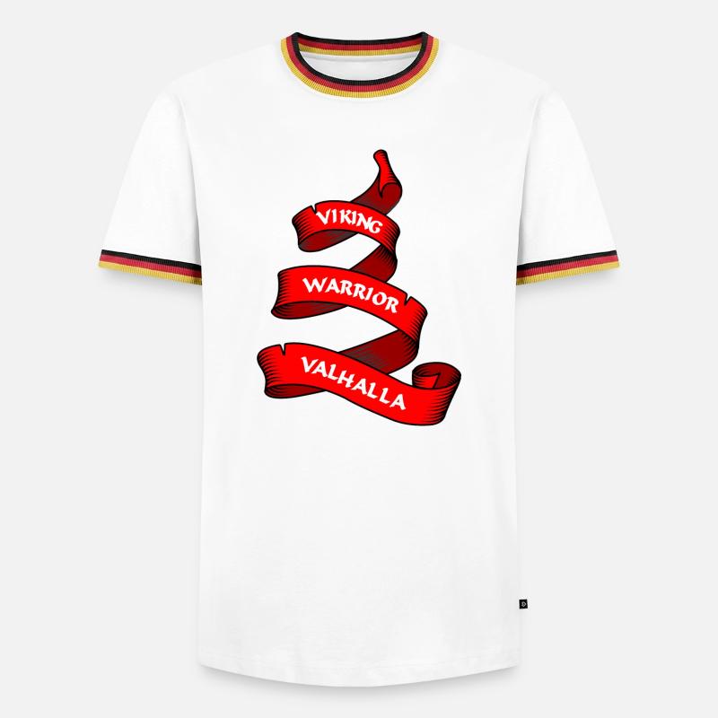 Wikinger Wimpel oder Banner rot - Männer Kontrast-T-Shirt - Weiß/Dreifarbig