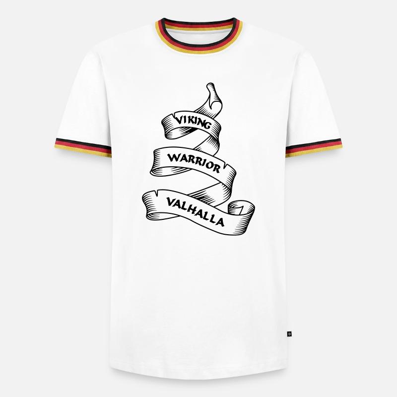 Wikinger Wimpel oder Banner transparent - Männer Kontrast-T-Shirt - Weiß/Dreifarbig
