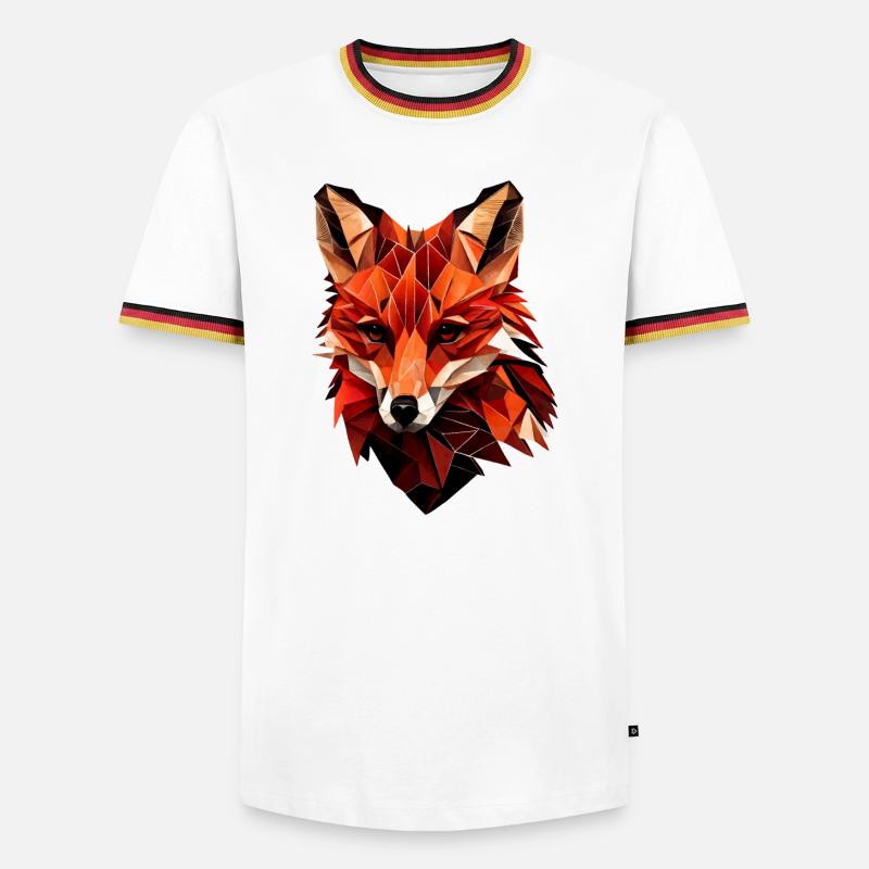 Stylized fox, Geometric - Men's Ringer Shirt - white/tricolour