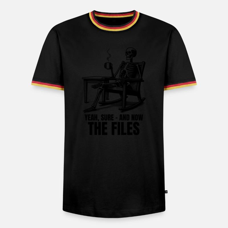 Waiting Skeleton Meme Project Manager Office - Men's Ringer Shirt - black/tricolour