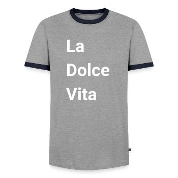 La Dolce Vita - T-shirt contrasté Homme - gris/marine  - Devant - AI Model Female 172 light (172cm) & AI Model Male 178 light (178cm)