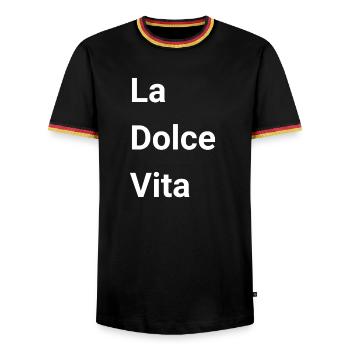 La Dolce Vita - T-shirt contrasté Homme - noir/tricolore - Devant - AI Model Male 178 light (178cm) & AI Model Male 185 light (185cm)