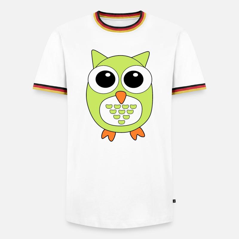 Eule grüne Eule - Männer Kontrast-T-Shirt - Weiß/Dreifarbig