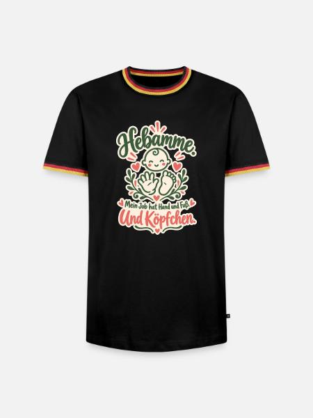 Hebamme Hand und Fuß - Männer Kontrast-T-Shirt - Schwarz/Dreifarbig