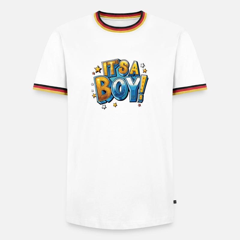 Es ist ein Junge Comic - Männer Kontrast-T-Shirt - Weiß/Dreifarbig