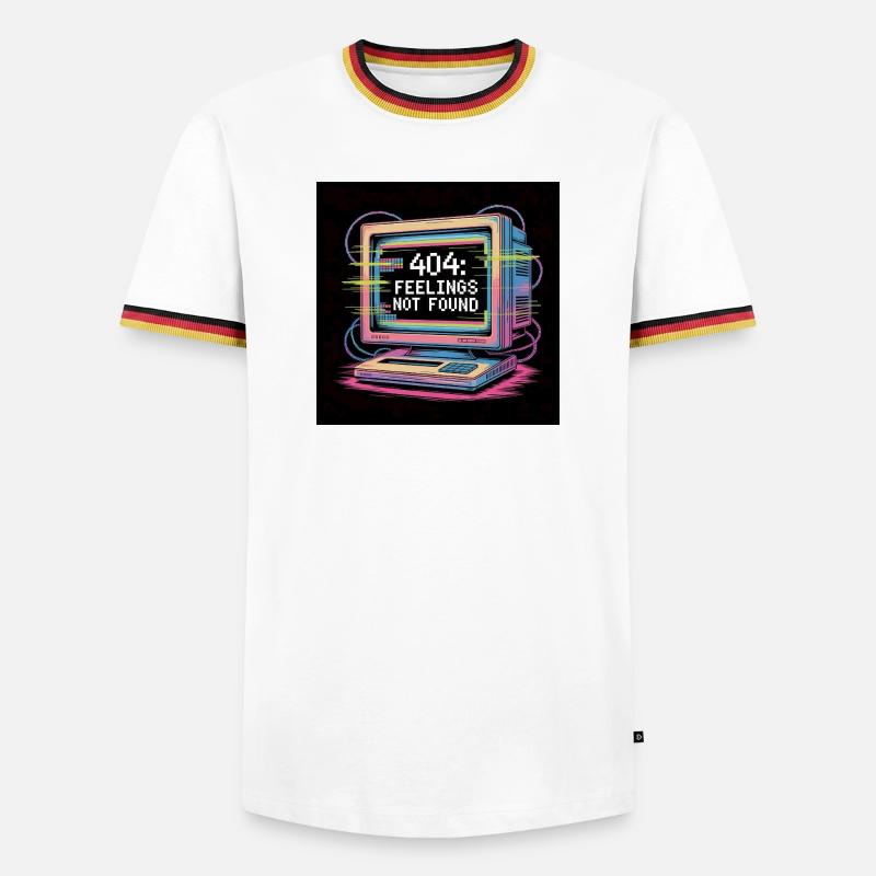 Retro Computer 404 No Feeling - Men's Ringer Shirt - white/tricolour