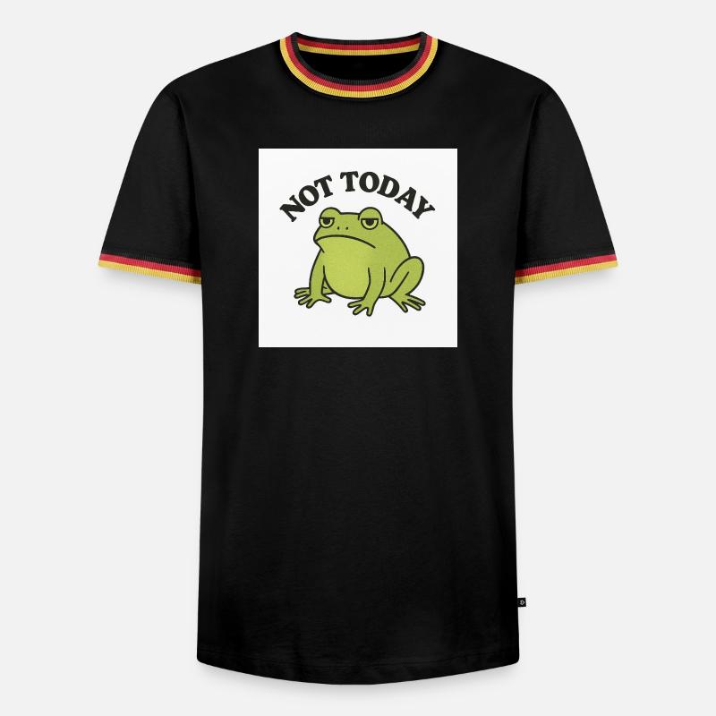 Funny frog with statement text - Men's Ringer Shirt - black/tricolour