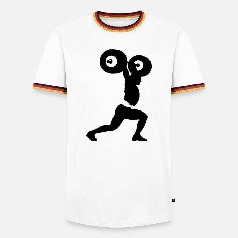 weightlifter - Men's Ringer Shirt - white/tricolour