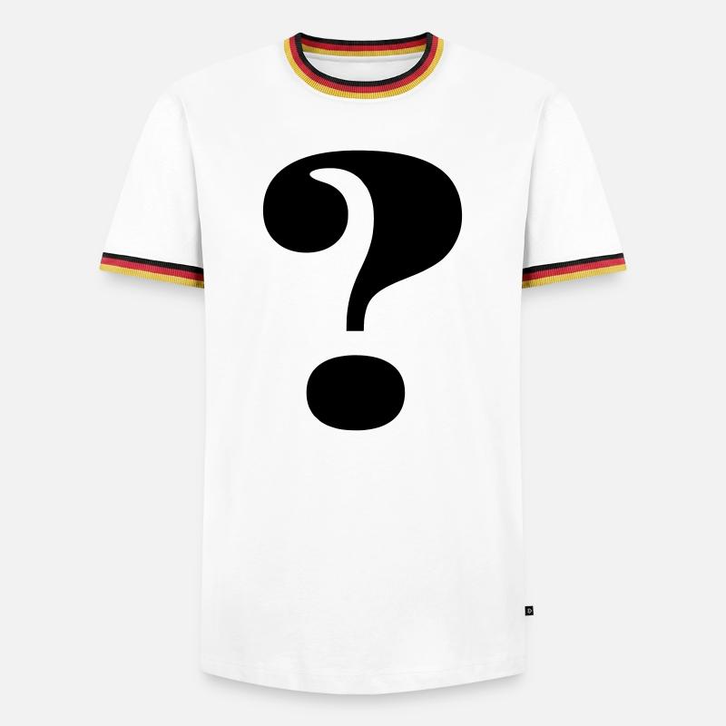 Big question mark - Men's Ringer Shirt - white/tricolour