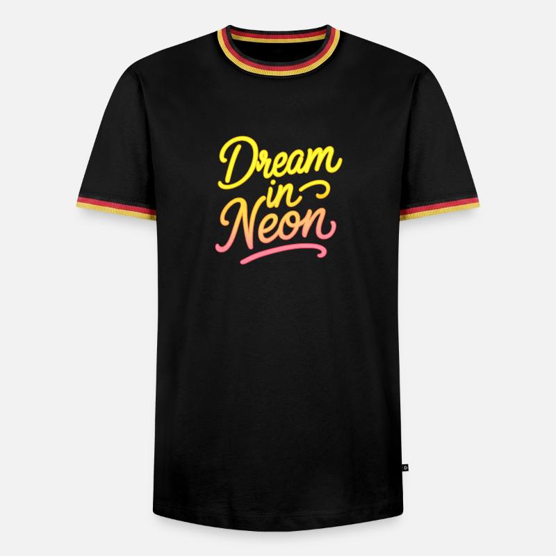 Dream in Neon Neon Script - Men's Ringer Shirt - black/tricolour