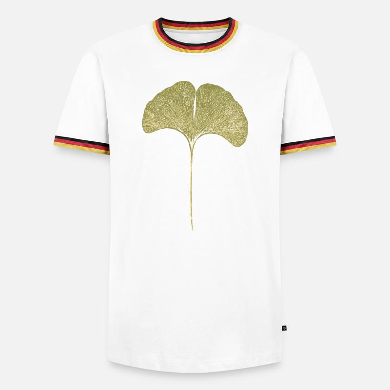 Gingko Leaf - Men's Ringer Shirt - white/tricolour