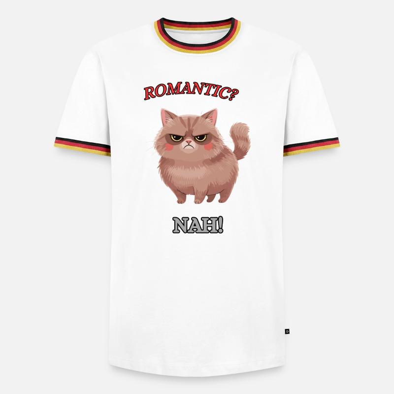 Die Null-Bock-Katze - Männer Kontrast-T-Shirt - Weiß/Dreifarbig