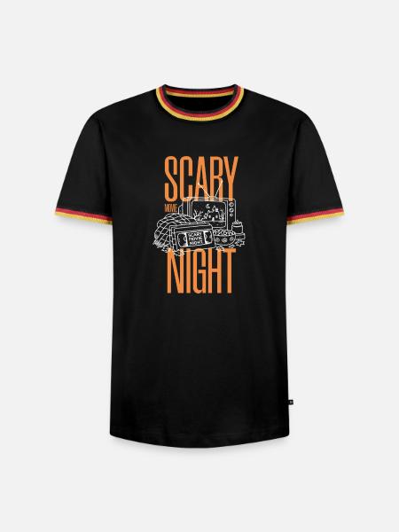 SCARY MOVIE NIGHT - Männer Kontrast-T-Shirt - Schwarz/Dreifarbig