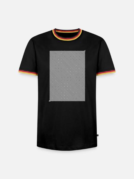 Bandgitter 514 - Männer Kontrast-T-Shirt - Schwarz/Dreifarbig