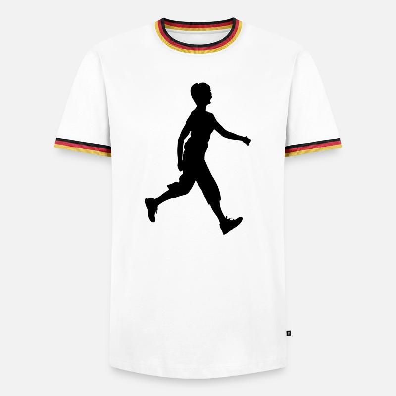 Walker shadow figure logo - Men's Ringer Shirt - white/tricolour