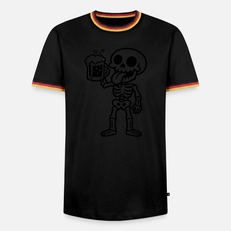 Skeleton Beer Comic - Men's Ringer Shirt - black/tricolour