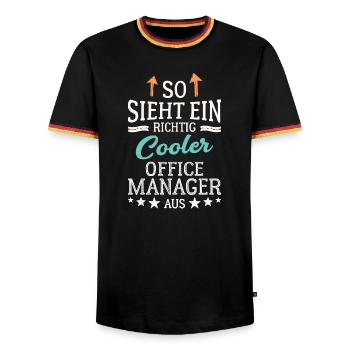 Cool Office Manager Team Leadership Office - Men's Ringer Shirt - black/tricolour - Front - AI Model Male 178 light (178cm) & AI Model Male 185 light (185cm)