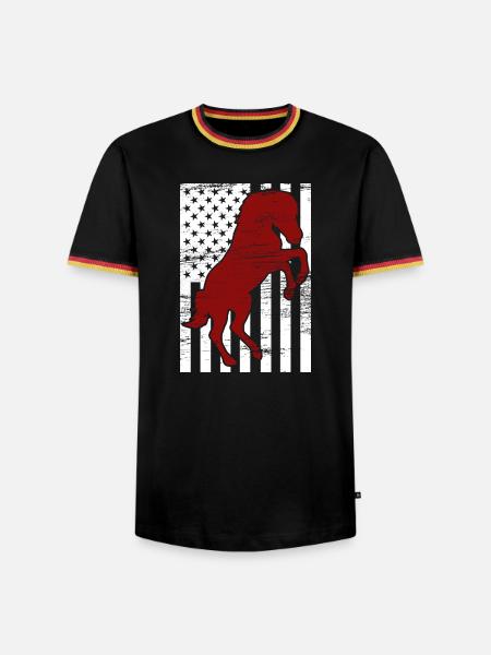 4. Juli USA Reiten - Männer Kontrast-T-Shirt - Schwarz/Dreifarbig