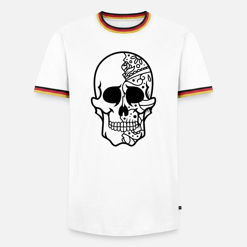 Skull - Men's Ringer Shirt - white/tricolour