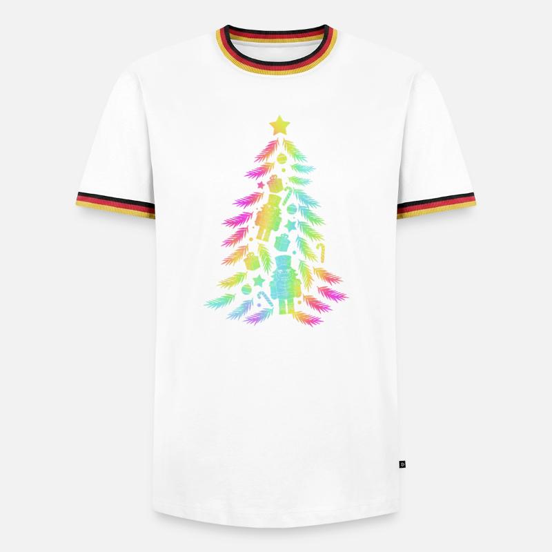 Christmas Tree Nutcracker - Men's Ringer Shirt - white/tricolour