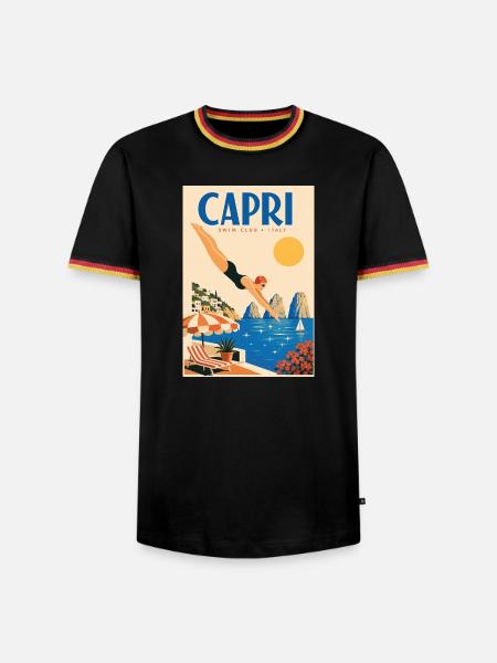 Capri in Italien entdecken – Mittelmeerinsel - Männer Kontrast-T-Shirt - Schwarz/Dreifarbig
