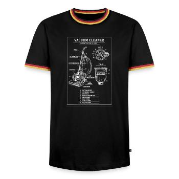 Plan de brevet pour aspirateur vintage - T-shirt contrasté Homme - noir/tricolore - Devant - AI Model Male 178 light (178cm) & AI Model Male 185 light (185cm)