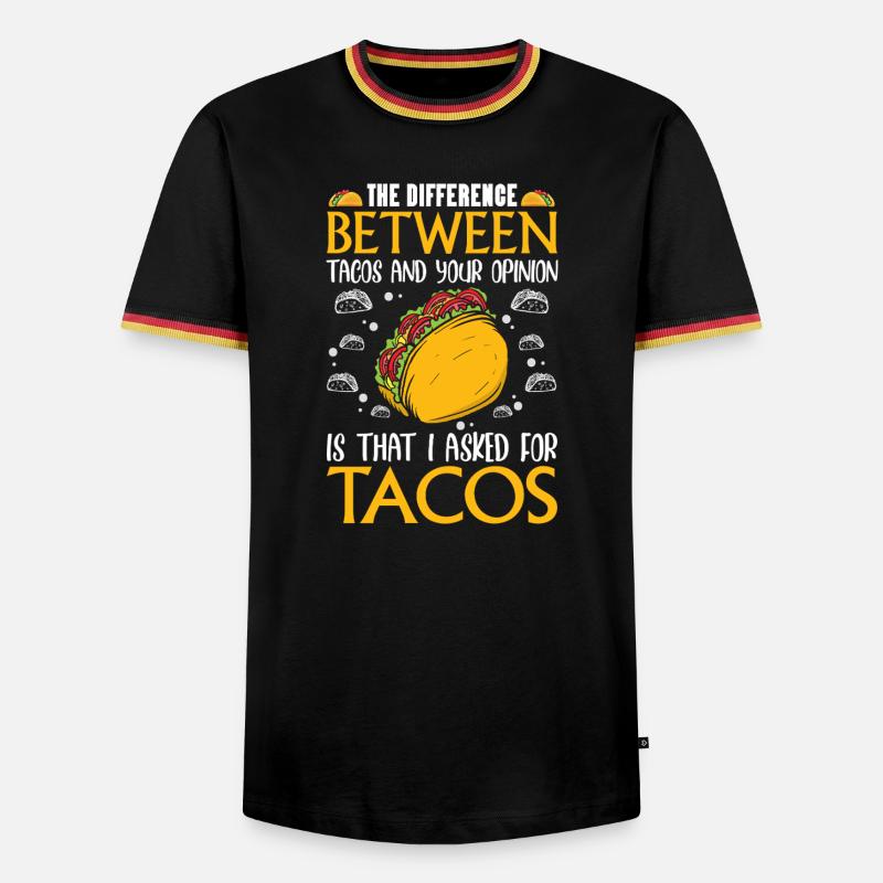 The Difference between tacos - Männer Kontrast-T-Shirt - Schwarz/Dreifarbig