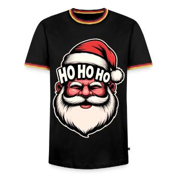 Dessin animé vintage de Noël Santa Ho - T-shirt contrasté Homme - noir/tricolore - Devant - AI Model Male 178 light (178cm) & AI Model Male 185 light (185cm)