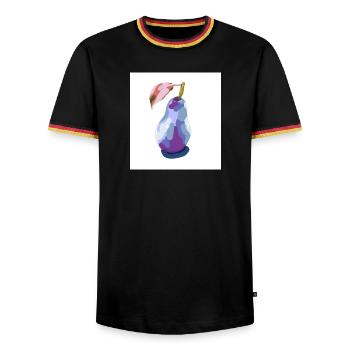 Birne in Pastellfarben Zusammenfassung - Männer Kontrast-T-Shirt - Schwarz/Dreifarbig - Vorne - AI Model Male 178 light (178cm) & AI Model Male 185 light (185cm)