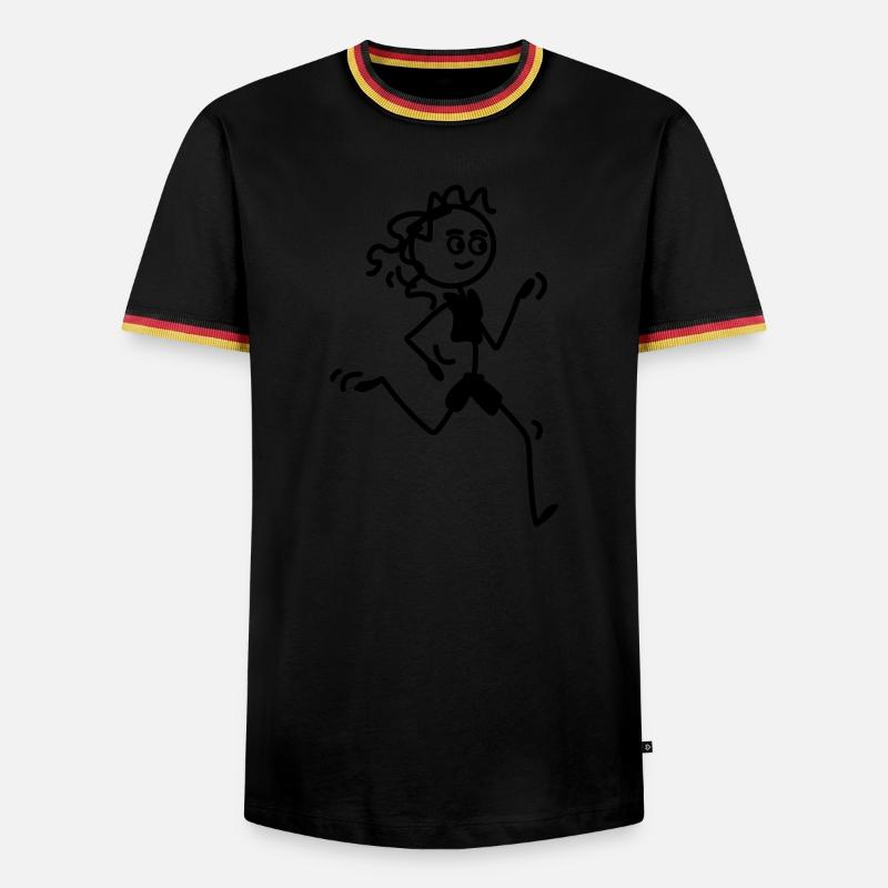 Läuferin Mädchen oder Frau - Männer Kontrast-T-Shirt - Schwarz/Dreifarbig