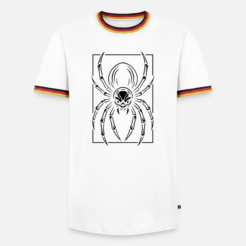 Stilisierte Spinne - Männer Kontrast-T-Shirt - Weiß/Dreifarbig