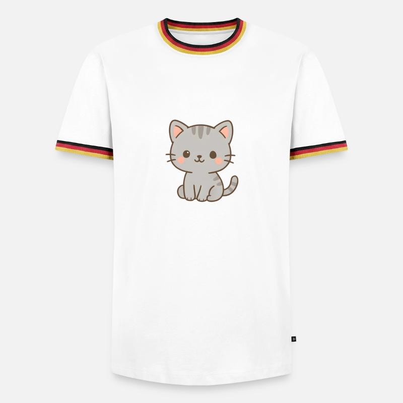 Cute Cat Electrical Pattern Design - Men's Ringer Shirt - white/tricolour