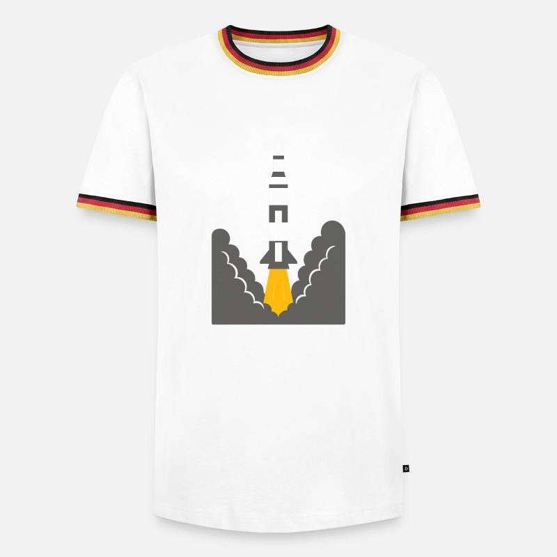 Rocket launch - Men's Ringer Shirt - white/tricolour