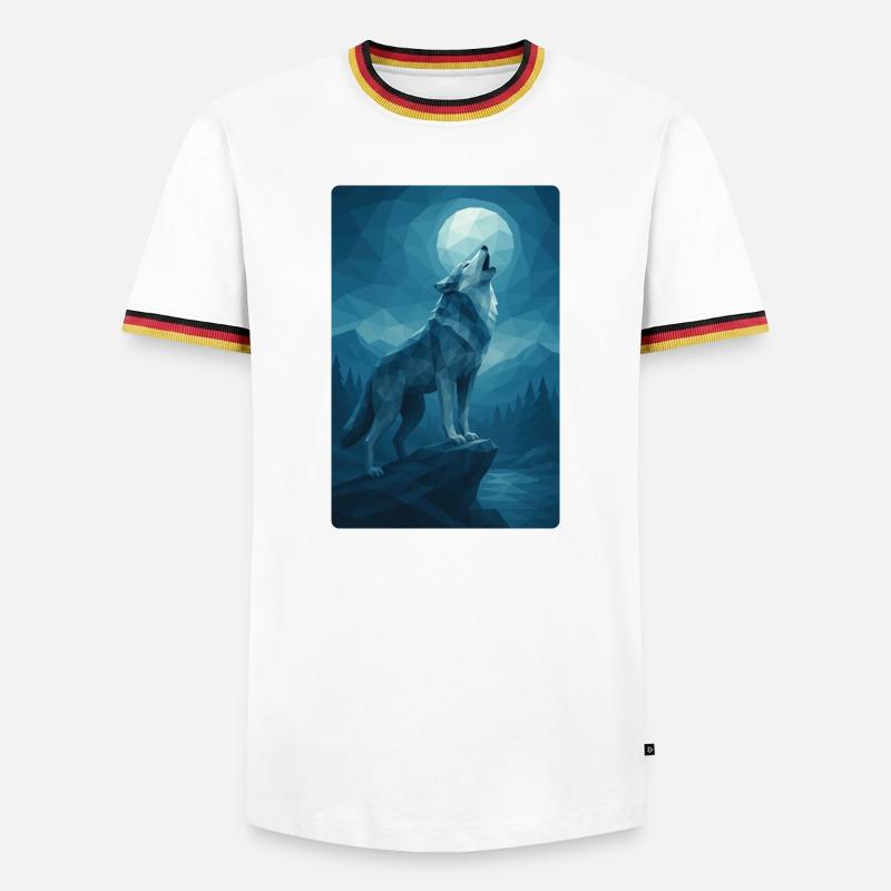 Polynature Night Wolf - Men's Ringer Shirt - white/tricolour