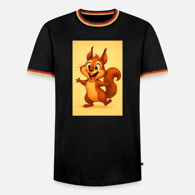 Sonneniges, verspieltes Eichhörnchen - Männer Kontrast-T-Shirt - Schwarz/Dreifarbig