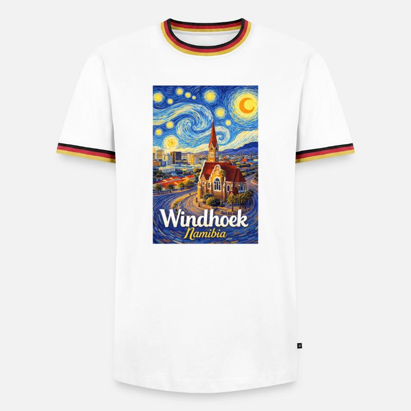 Windhoek, Namibia - Men's Ringer Shirt - white/tricolour
