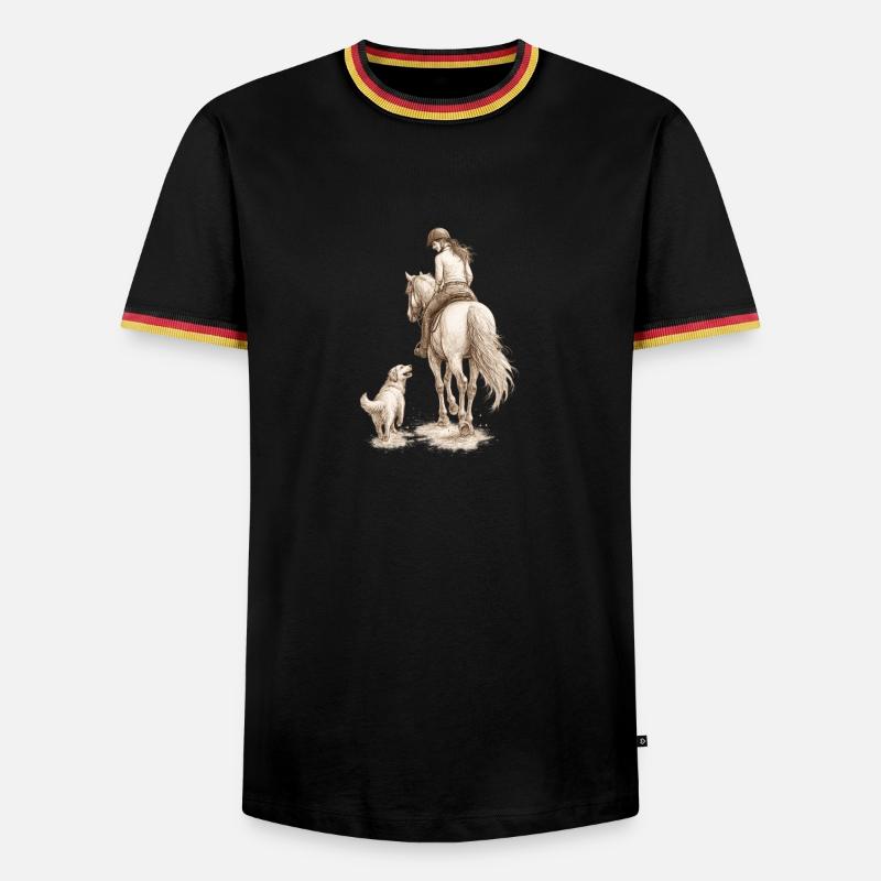 Side by Side - Männer Kontrast-T-Shirt - Schwarz/Dreifarbig