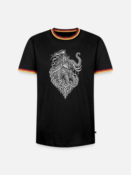 Der Centurio – Veteran der Legion - Männer Kontrast-T-Shirt - Schwarz/Dreifarbig