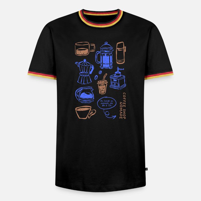 Coffeshop Essentials - Männer Kontrast-T-Shirt - Schwarz/Dreifarbig