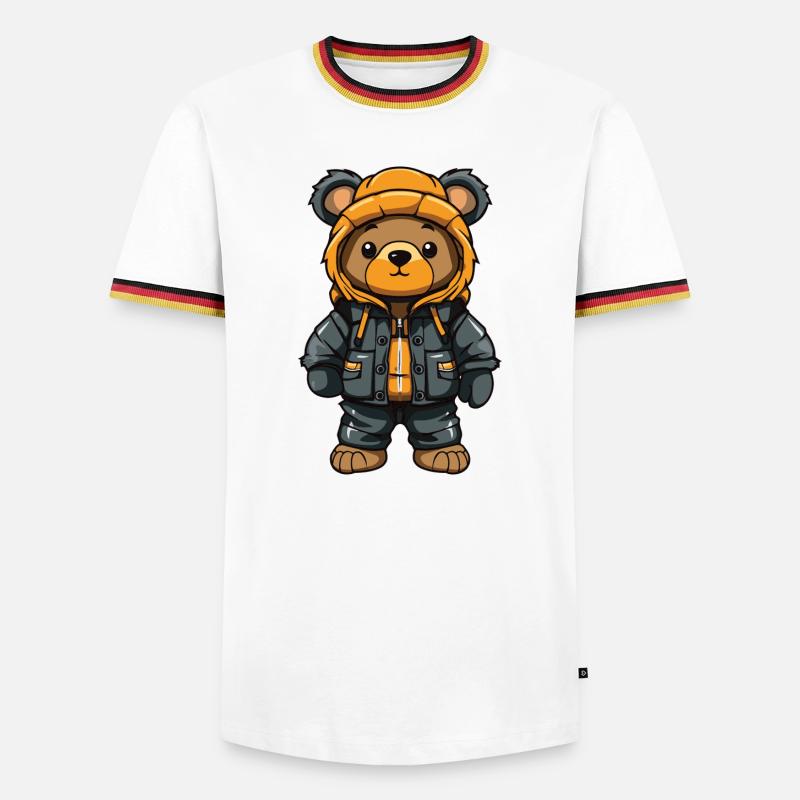 Bear Winter Comic Cute - Men's Ringer Shirt - white/tricolour
